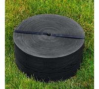 UNIGARDIA Bordura per Aiuola 20 m - Altezza 13 cm, Spessore 3 mm - Bordatura per Giardino in Plastica - Cordolo Flessibile per Aiuole - Uso Semplice, Nero con Decori in Legno