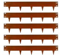UNIGARDIA Bordura per prato in metallo, altezza 18,5 cm, corten, 5 m | Con punte integrate per un'installazione facile, bordatura aiuole giardino, bordura per aiuole, guanti da montaggio