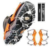 Unigear Ramponi da Ghiaccio per Scarponi 24 Denti 201 Copertura in Acciaio con Catene in Acciaio Inossidabile per Camminare su Neve e Ghiaccio