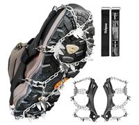 Unigear Ramponi da Ghiaccio per Scarponi 24 Denti 201 Copertura in Acciaio con Catene in Acciaio Inossidabile per Camminare su Neve e Ghiaccio