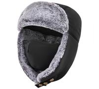 Unigear Ushanka Cappello, Cappelli Bombardiere Caldo Cappello Invernale Antivento con Maschera Rimovibile per Ciclismo, Sci, Snowboard, Campeggio, Trekking (Nero)