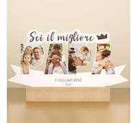 UNIGIFT Regali Personalizzati per Papa, Lampada Personalizzata con Foto Regalo per Papa, Regalo di Natale Originali per Papa, Idee Regalo Cornice Personalizzata per Papa, Regalo Compleanno per Babbo