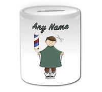 UNIGIFT Salvadanaio da barbiere, con scritta "Occupation Design", personalizzabile con qualsiasi nome, salvadanaio unico, salvadanaio salvadanaio per parrucchiere, cosmetologo, consulente di bellezza