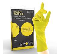 UNIGLOVES Allsafe Guanti Per La Casa - Senza Talco, Guanti Riutilizzabili in Lattice, 1 Coppia, Giallo, Large (UGHG3004Y)