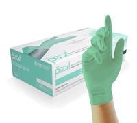 UNIGLOVES Mint Pearl Guanti Monouso in Nitrile - Resistenti, Senza Polvere e Senza Lattice - Adatti per uso Sanitario, Alimentare e Professionale - Confezione da 100, Menta, Taglia L (GP6804)