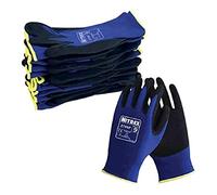 Unigloves Nitrex 270NF - Guanti riutilizzabili con rivestimento in palmo sabbioso e fodera in nylon, colore: Blu/Nero