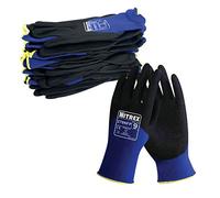 Unigloves Nitrex 270NFP - Guanti riutilizzabili con rivestimento in nocche sabbiose 3/4 e fodera in nylon, colore: Blu/Nero