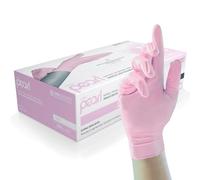 Unigloves Pink Pearl Guanti Monouso in Nitrile - Resistenti, Senza Polvere e Senza Lattice - Adatti per uso Sanitario, Alimentare e Professionale - Confezione da 100, Rosa, Taglia M (GP0053)