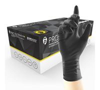 UNIGLOVES PRO.TeCT HD+ Guanti Monouso in Nitrile con Polsino esteso - extra Resistenti, Monouso, Multiuso, Senza Polvere, confezione da 100 Guanti, Colore: Nero, Taglia Small (GA0072)