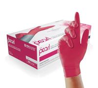 Unigloves Red Pearl Guanti Monouso in Nitrile - Resistenti, Senza Polvere e Senza Lattice - Adatti per uso Sanitario, Alimentare e Professionale - Confezione da 100, Rosso, Taglia M (GP0063)