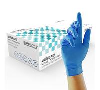 Unigloves Unicare GS0035 Guanti Blu in Nitrile - Guanti Monouso, Senza Polvere, Privi di Lattice, Ideale per Uso Medico e Alimentare, Ambidestri, Usa e Getta, Resistenti agli Agenti Chimici, Taglia XL