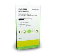 Unigloves Unicare Guanti Riutilizzabili Per La Casa Senza Polvere in Lattice, 1 Paio, Verde, Small (UCHG3002G)