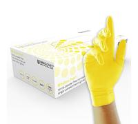 Unigloves Yellow Pearl Guanti Monouso in Nitrile - Resistenti, Senza Polvere e Senza Lattice - Adatti per uso Sanitario, Alimentare e Professionale - Confezione da 100, Giallo, Taglia M (GP0113)