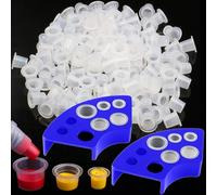 Unihuby 302pcs Tappini Tattoo Set, 300pcs S M L Tappi per Tatuaggi Inchiostro 2pcs Portabicchieri per Tatuaggi Tattoo Ink Caps Tazze di Inchiostro Porta Tazze per Tatuaggio Professionale