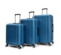 Unik Revolution Set Valigie Rigide Kappa Grace - 3 Pezzi Espandibili ABS, 4 Ruote 360°, Chiusura a Combinazione, Leggere e Resistenti (Blu Acqua, Set)