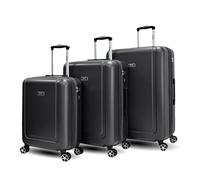 Unik Revolution Set Valigie Rigide Kappa Grace - 3 Pezzi Espandibili ABS, 4 Ruote 360°, Chiusura a Combinazione, Leggere e Resistenti (Grigio, Set)