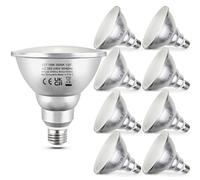Unikcst 8pz lampade LED da 18W E27 calde 3000K, riflettori PAR38 ad angolo di 120 gradi, sostituiscono lampade alogene da 180W, non dimmerabili.