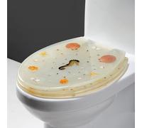Unikicool Tavoletta WC,Sedile WC in Resina,Sedile WC Resina Trasparente,Copriwater in Duroplast,ASSE WC Universale,Resina Trasparente Sedile WC,Copriwater Materiale in Resina,Effetto 3D