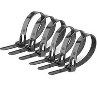 UNIKO 100 fascette da 7,6 mm x 300 mm, riutilizzabili, resistenti ai raggi UV, in nylon resistente, richiudibile, con 50 kg di resistenza alla trazione (nero)
