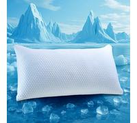UNIKOME Cuscino di raffreddamento 40x80CM, cuscino in memory foam a doppia faccia, cuscino di raffreddamento freddo/caldo rimovibile, blu per estate/autunno, bianco per inverno/primavera, Oeko-Tex