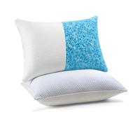 UNIKOME Cuscino di raffreddamento 50x70CM Set di 2, cuscino in Memory Foam a doppia faccia, cuscino di raffreddamento freddo/caldo rimovibile, blu per l'estate/autunno, bianco per primavera, Oeko-Tex