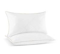 UNIKOME Cuscino in Piuma D'oca 50x75cm, Set Di 2 D'oca E Piumino Cuscino, Tessuto in Cotone Organico Al 100%, Lavabile in Lavatrice, Oeko-TEX