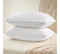 UNIKOME Cuscino in Piuma D'oca E Piumino, Set Di 2 Cuscini 50x75cm, Federa Di Lusso in 100% Cotone, Lavabile, Oeko-TEX, Bianco (50×75cm)