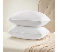 UNIKOME Cuscino in Piuma D'oca E Piumino, Set Di 2 Cuscini 60x60cm, Federa Di Lusso in 100% Cotone, Lavabile, Oeko-TEX, Bianco (60×60cm)