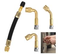unillea Rallonge di Valvola per Pneumatico 1pc, Adattatore in Rame Puro per Auto, Moto e Scooter, Valvola Angolare 45° 90° 135° e Flessibile 125mm per Gonfiaggio Veloce Pneumatici