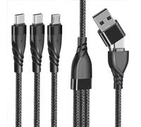 Unillous Multi USB cavo di ricarica universale 5 in 1 cavo di ricarica rapida con 2 tipi C e micro USB multiuso, USB C Multi cavo di ricarica per iP 16 15 Android Galaxy LG PS4 Tablet 1.2 M