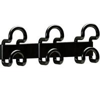Unilux 100340674 Appendiabiti a Parete con 3 Ganci, Nero