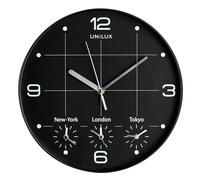 Orologio da parete 4 fusi on time - diametro 30,5 cm - nero - Unilux