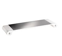 Unilux 400095491 supporto monitor del design Study - Mai più mal di schiena, Bianco/Argento