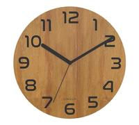 Unilux Bali Palma Orologio da Parete Moderno Quadrante Bamboo 30 cm Senza Ticchettio