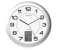 Unilux Instinct Quartz Wall Clock Cerchio Acciaio Inossidabile, Trasparente