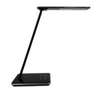Unilux Linka 400124484 Lampada da Scrivania a LED con Funzione di Ricarica Tramite Induzione e USB, Pieghevole da Borsa o Cassetto, Nero