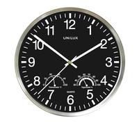 Unilux WETTY Orologio da parete grigio metallo, Ø 30 cm, movimento al quarzo, lancette silenziose, batteria inclusa