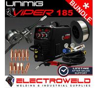 UNIMIG Viper 185 MIG/TIG/STICK Pack Saldatore, pistola a bobina in...