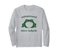 Unimpressed Since Tadpole Funny Frog Silly Graphic Maglia a Manica