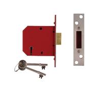 UNION 2101 5 Leva Della Serratura Punto Morto Raso Ottone Finire 77.5mm 3in Visi