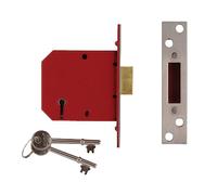 UNION - 2101 5 Lever Mortice Deadlock Satinato Cromato Finitura 77.5mm 3in Visi