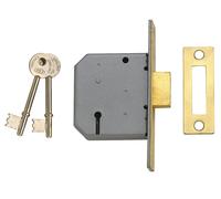 UNION 2177 3 Leva Della Serratura Punto Morto Ottone Lucidato 77.5mm 3in Scatola