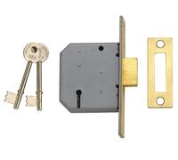 UNION - 2177 3 Lever Mortice Deadlock Satin Chrome 77.5mm 3in Box