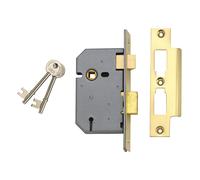 UNION 2277 3 Leva Della Serratura da Incasso Ottone Lucidato 77.5mm 3in Scatola
