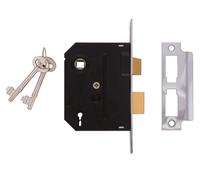 UNION 2295 Serratura a Mortasa a 2 Leve, Ottone Lucidato, 63mm