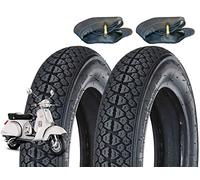 Union EGA10DMU Coppia 2 Pneumatici 100/90-10 + 2 CAMERE d'Aria per Scooter Piaggio Vespa VESPONE Ape 61L GOMME COPERTONI Disegno M I C H E L I N