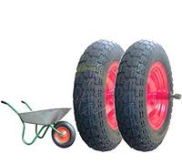 EGG08NTE 2 Ruote PNEUMATICHE Complete 3.50-8 (2pr) Ricambio CARRIOLA Modello Vespa ASSE Lungo 155mm GOMME UI308