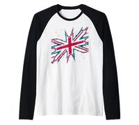 Union Jack Bandiera Britannica Cuore Gran Bretagna Gran Bretagna Grande Maglia con Maniche Raglan