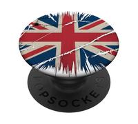 Union Jack Bandiera Britannica Cuore Gran Bretagna Gran Bretagna Grande PopSockets PopGrip Adesivo