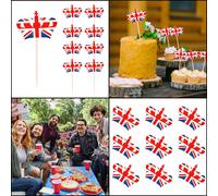 Union Jack Bandiera Stuzzicadenti Cupcake Topper 30/60/120pcs British Crown Da